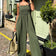 Elasticated Wide Leg Cami Jumpsuit in Khaki