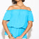 Off Shoulder Bardot Summer Top in Blue