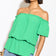 Off Shoulder Bardot Summer Top in Green