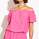 Off Shoulder Bardot Summer Top in Fuchsia