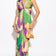 Sleeveless Twist Wrap Maxi Dress in Green tie dye print