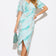 Angel Sleeve Wrap Style Midi Dress in Mint Animal print