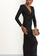 Long Sleeve Twist Shiny Maxi Dress in Black