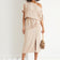 Off Shoulder Drape Midi Dress in Beige