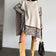 High Neck Oversize Jumper in Leopard Print - Camel