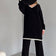 Oversize Knitted Co Ord set with Edge Line in Black