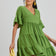 Oversize Mini Ruffle Dress in Green